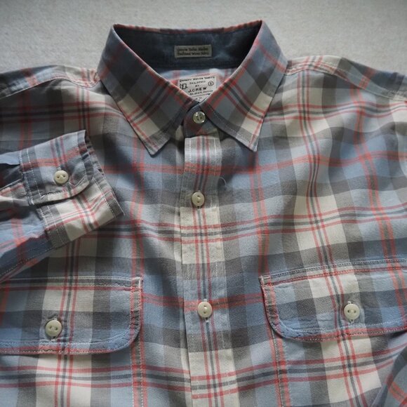 J. Crew Indian Madras Shirt Mens L Plaid Button Down Slim Fit Long Sleeve - Picture 4 of 8